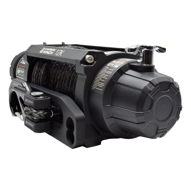 Load image into Gallery viewer, Carbon 12K 12000lb Electric Winch With Black Rope &amp; Hook VER. 3
