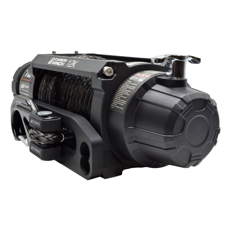 Load image into Gallery viewer, Carbon 12K 12000lb Electric Winch With Black Rope &amp; Orange Hook VER. 3 - CW-12KV3O 4
